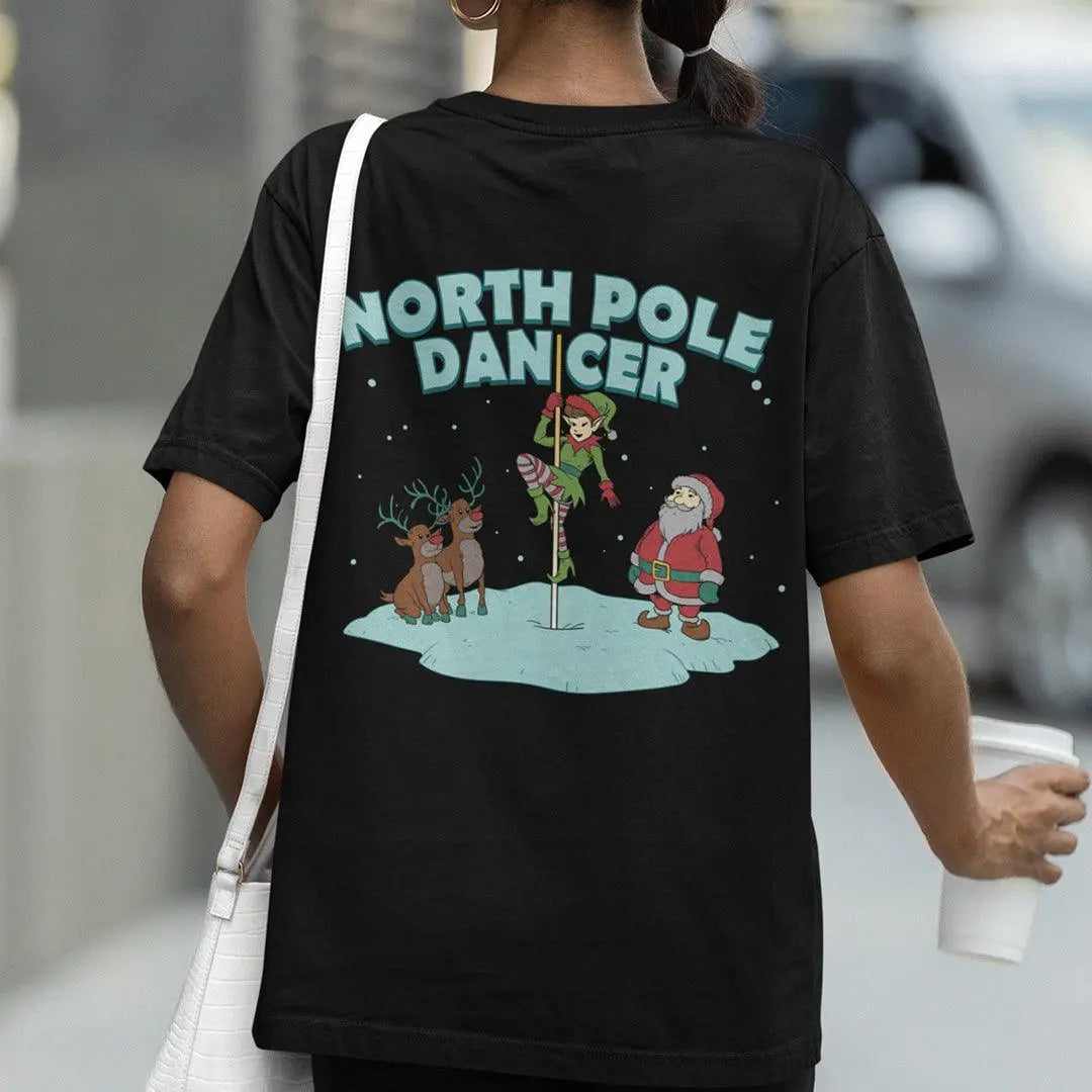 North Pole Dancer t-shirt (backprint) - Orbital Clothing