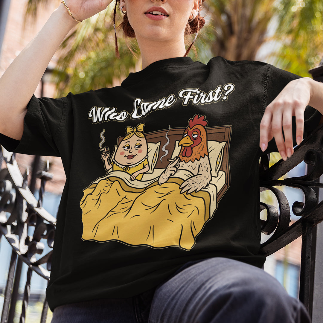 Who came first (the chicken or the egg) T-Shirt Orbital Clothing