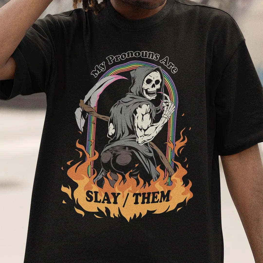 My Pronouns are Slay / Them Cartoon t-shirt - Orbital Clothing