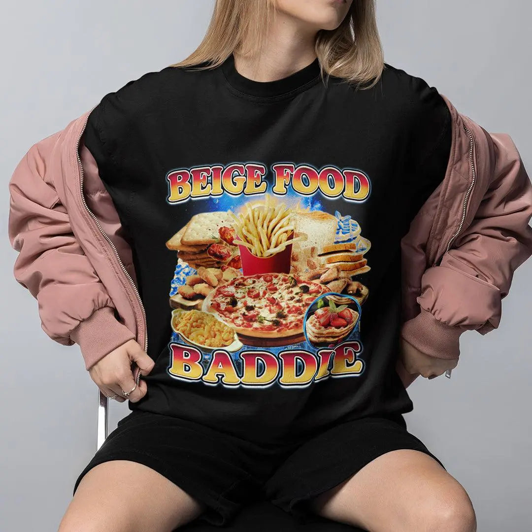 Beige Food Baddie T-Shirt - Orbital Clothing