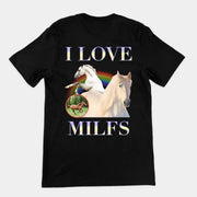 Ich liebe MILFs T-Shirt (Rückenaufdruck)