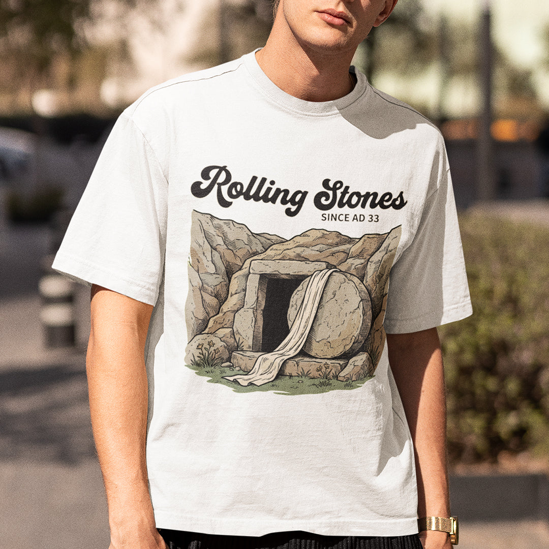Rolling Stones since AD 33 (Jesus Resurrection) T-Shirt Orbital Clothing