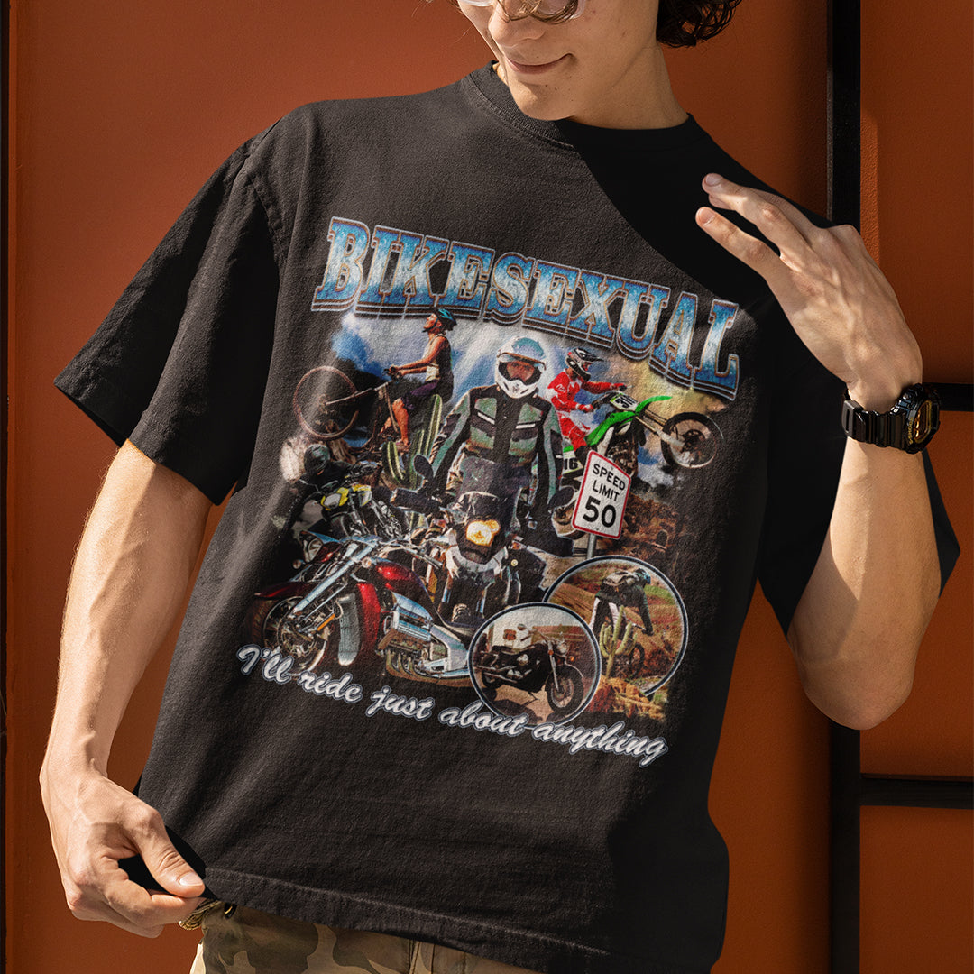 Bikesexual (I'll ride just about anything) T-Shirt Orbital Clothing