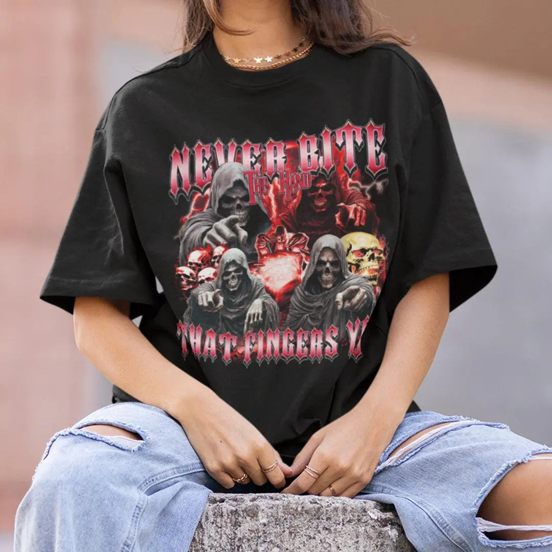 Never Bite the Hand that Fingers You T-Shirt - Orbital Clothing