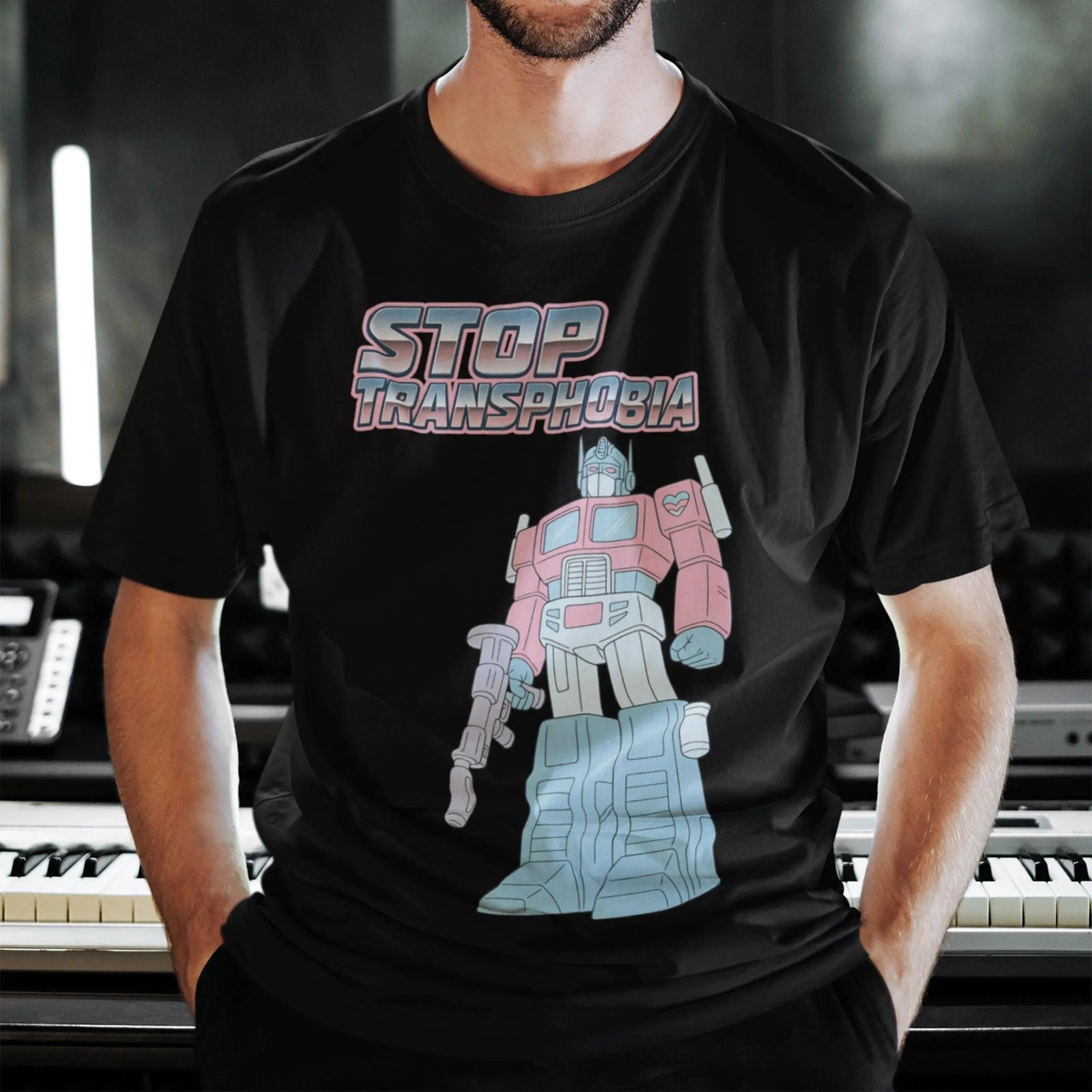 Stop Transphobia T-Shirt - Orbital Clothing