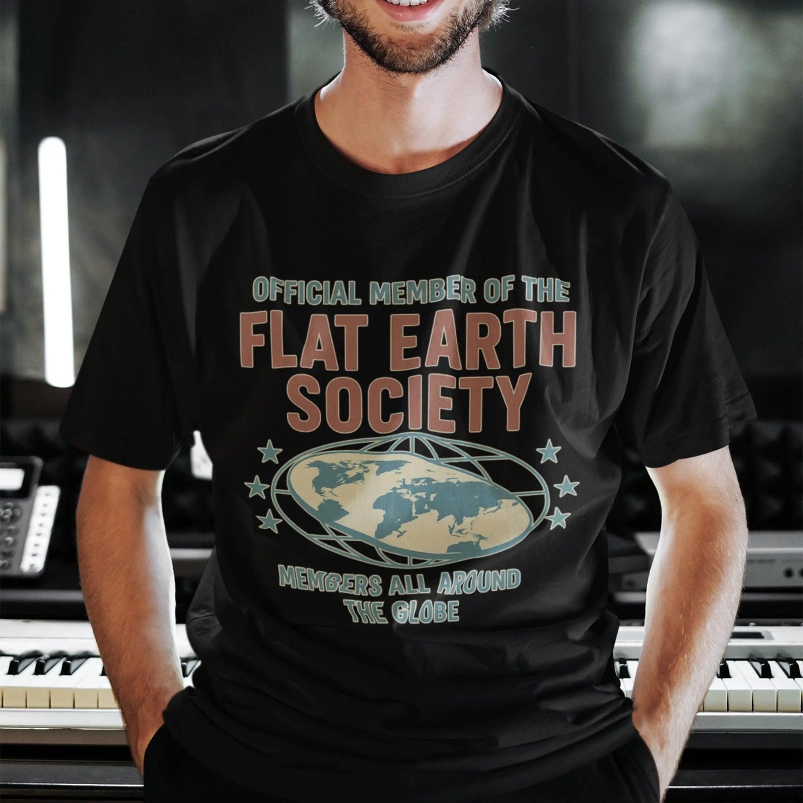 Offcial Member of the Flat Earth Society T-Shirt - Orbital Clothing