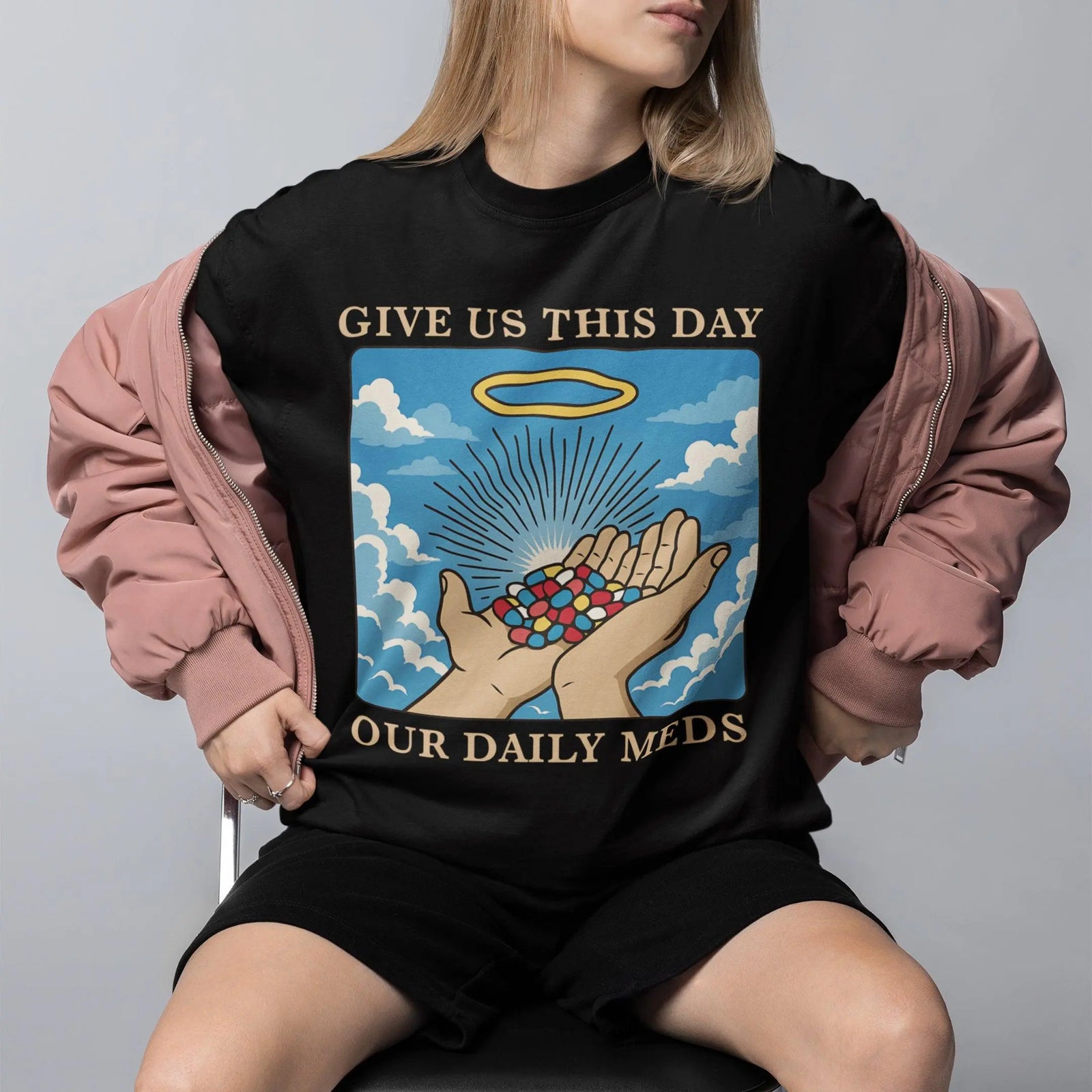 Give us this Day Our Daily Meds T-Shirt - Orbital Clothing
