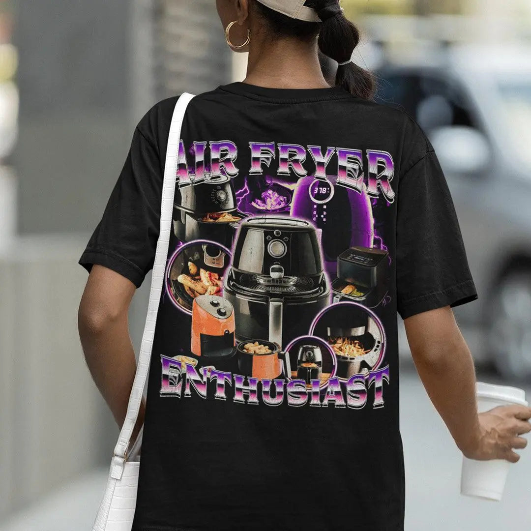 Air Fryer Enthusiast t-shirt (backprint) - Orbital Clothing