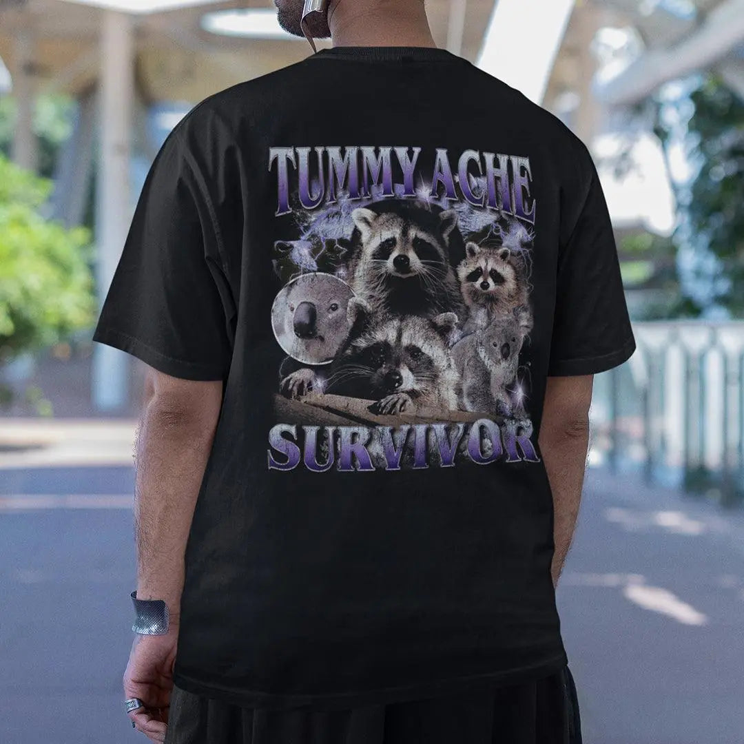 Tummy Ache Survivor t-shirt (backprint) - Orbital Clothing
