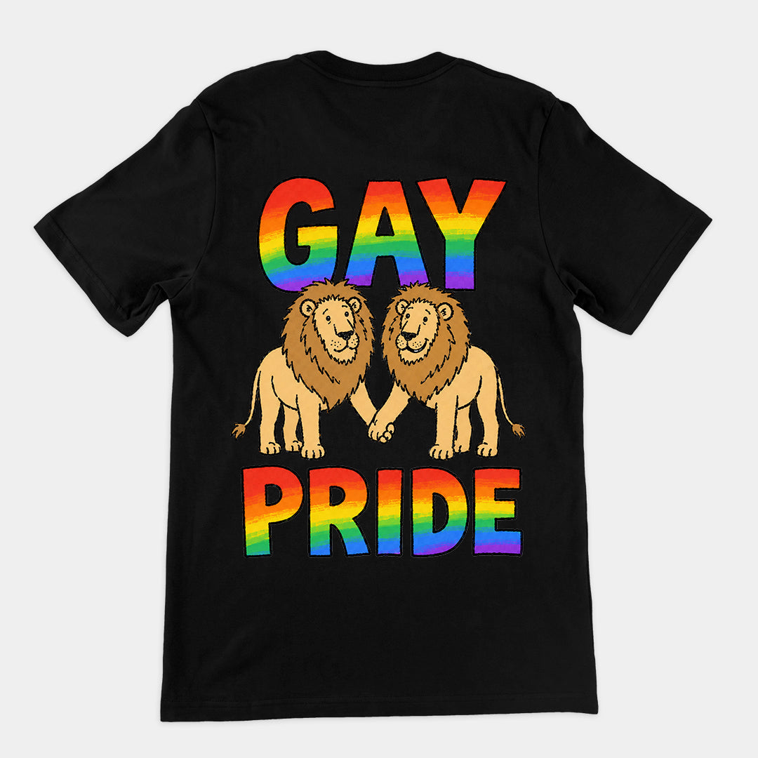 Gay Pride (lions) T-Shirt (backprint) Orbital Clothing