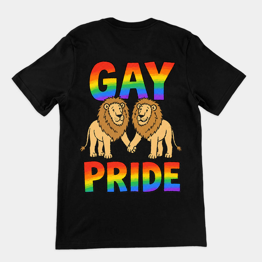Gay Pride (lions) T-Shirt (backprint) Orbital Clothing
