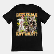 Was essen Bisexuelle? (Vintage-Stil) T-Shirt (Rückenaufdruck)