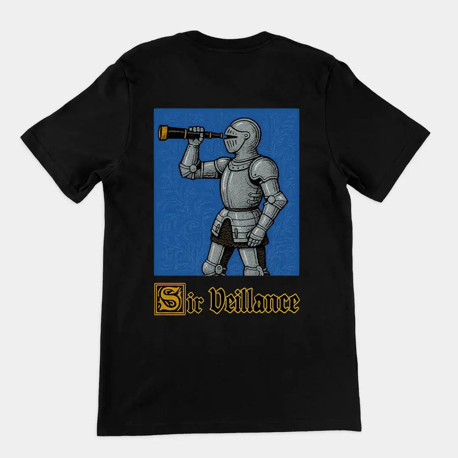 Sir Veillance Handdrawn T-Shirt (backprint) - Orbital Clothing