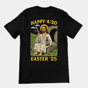 Fröhliches 4_20 Ostern '25 Jesus T-Shirt (Rückendruck)