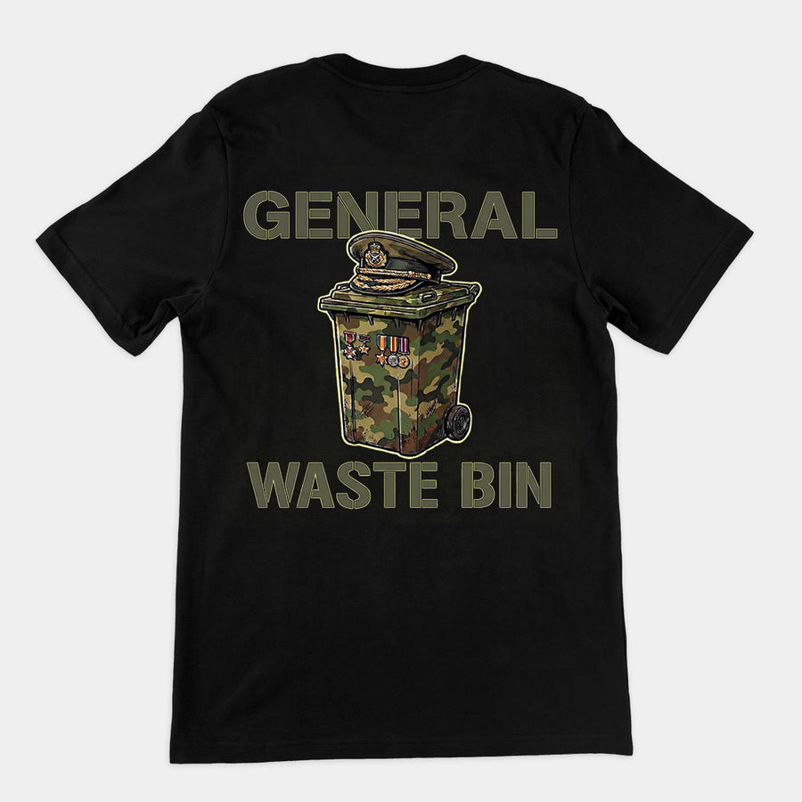 General Waste Bin T-Shirt (backprint) Orbital Clothing