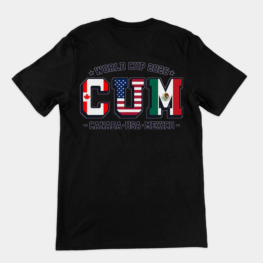 World Cup 2026 CUM (Canada USA Mexico) T-Shirt (backprint) Orbital Clothing