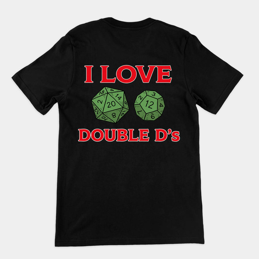 I love Double D's (Dungeon and Dragons) T-Shirt (backprint) Orbital Clothing
