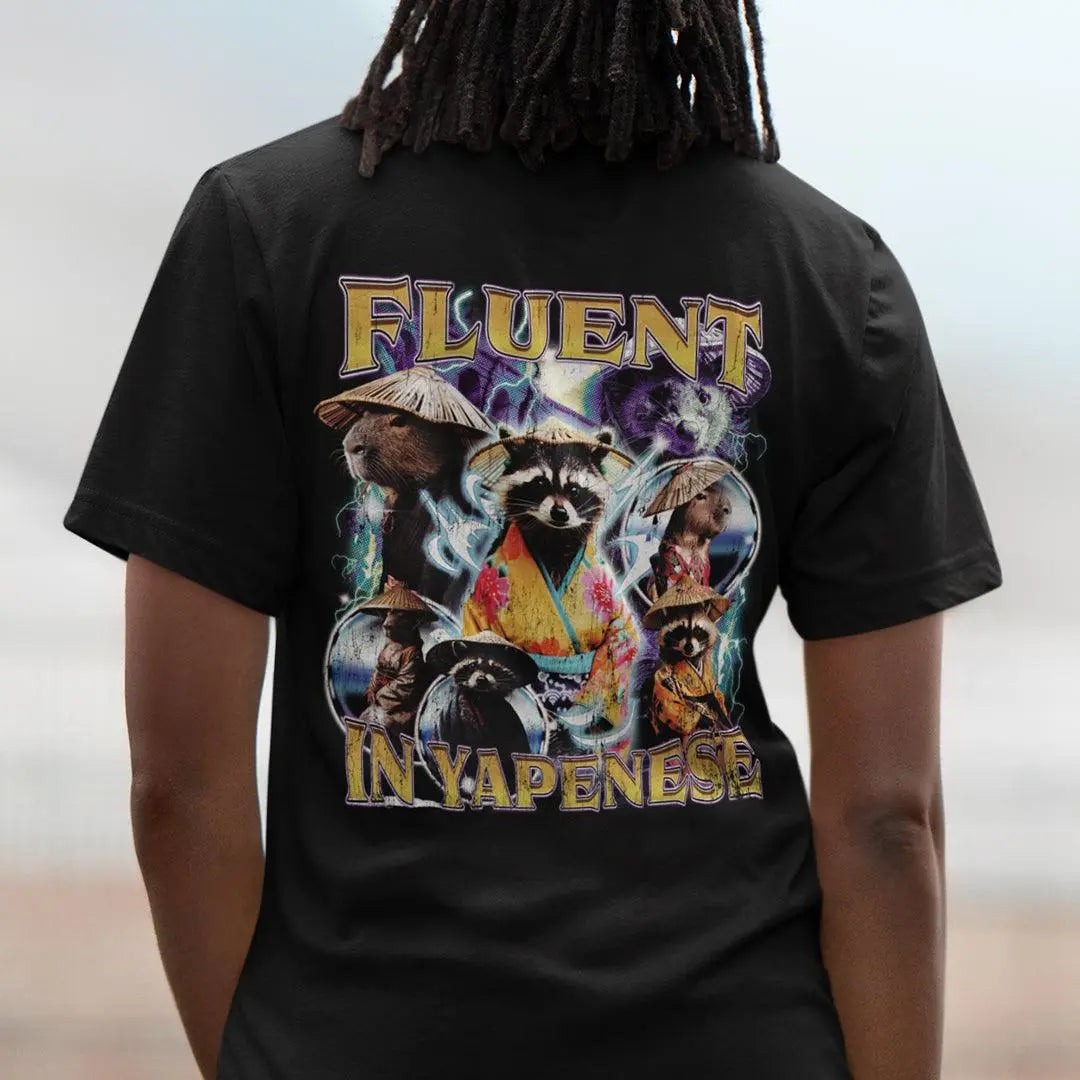Fluent in Yapenese t-shirt (backprint) - Orbital Clothing