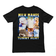 Melk doet mijn buik pijn T-shirt (achterkant)