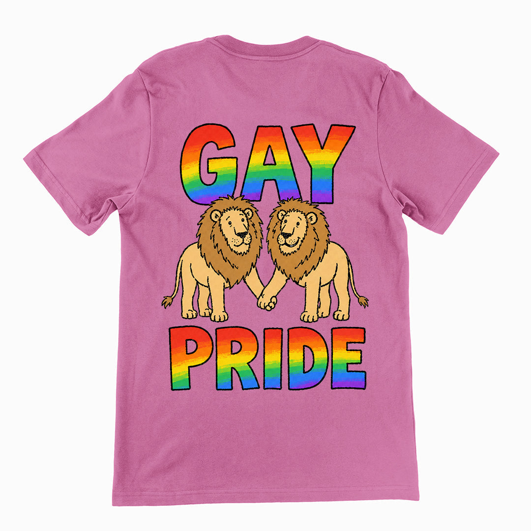 Gay Pride (lions) T-Shirt (backprint) Orbital Clothing