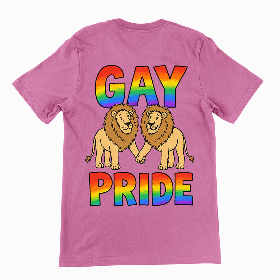 Gay Pride (lions) T-Shirt (backprint) Orbital Clothing