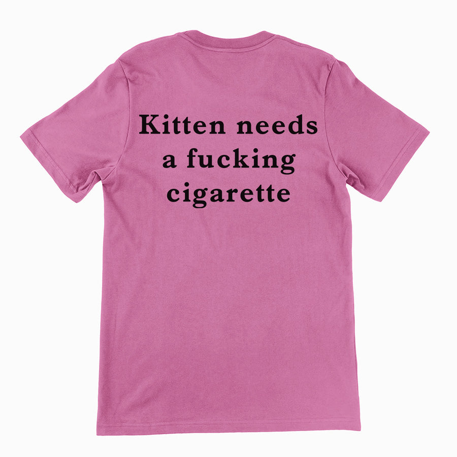 Kitten needs a cigarette T-Shirt (backprint) Orbital Clothing