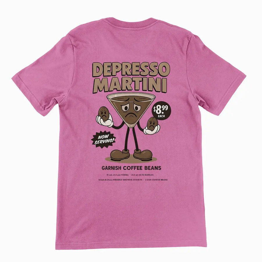 Depresso Martini T-Shirt (backprint) - Orbital Clothing