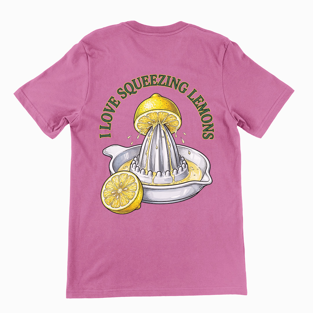 I love squeezing lemons T-Shirt (backprint) Orbital Clothing