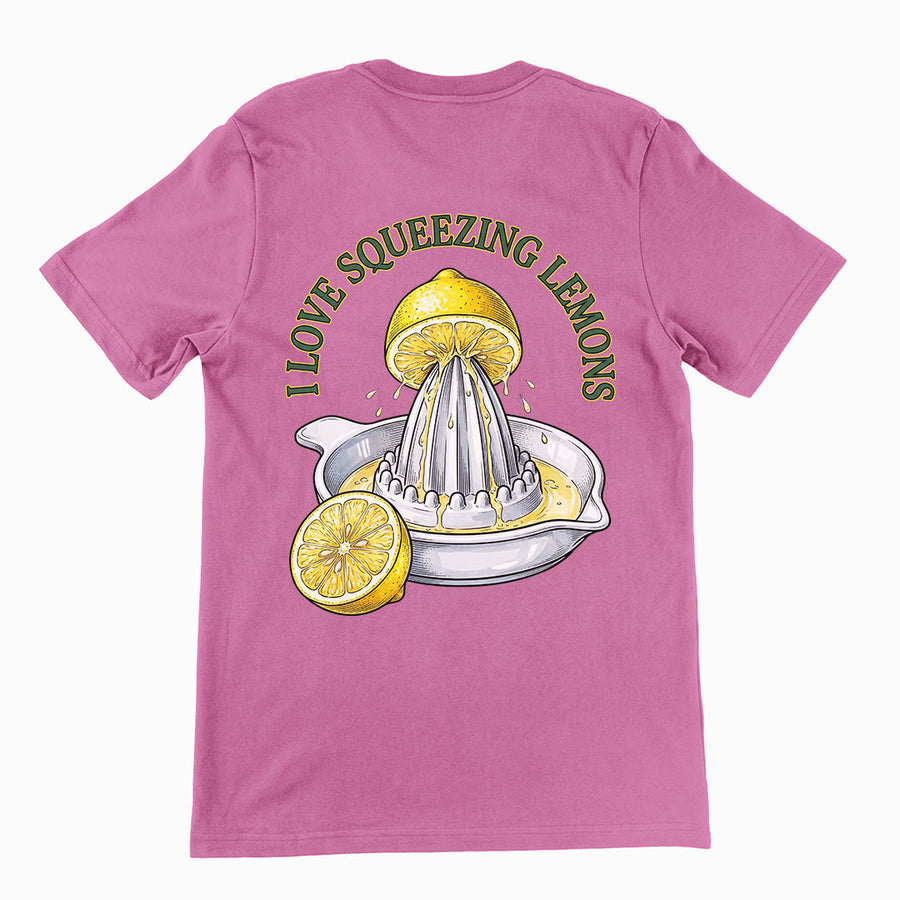 I love squeezing lemons T-Shirt (backprint) Orbital Clothing
