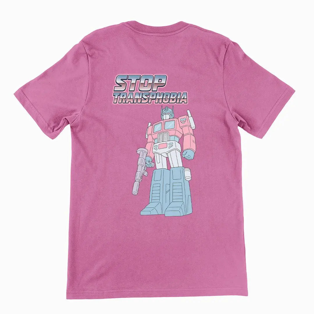 Stop Transphobia T-Shirt (backprint) - Orbital Clothing
