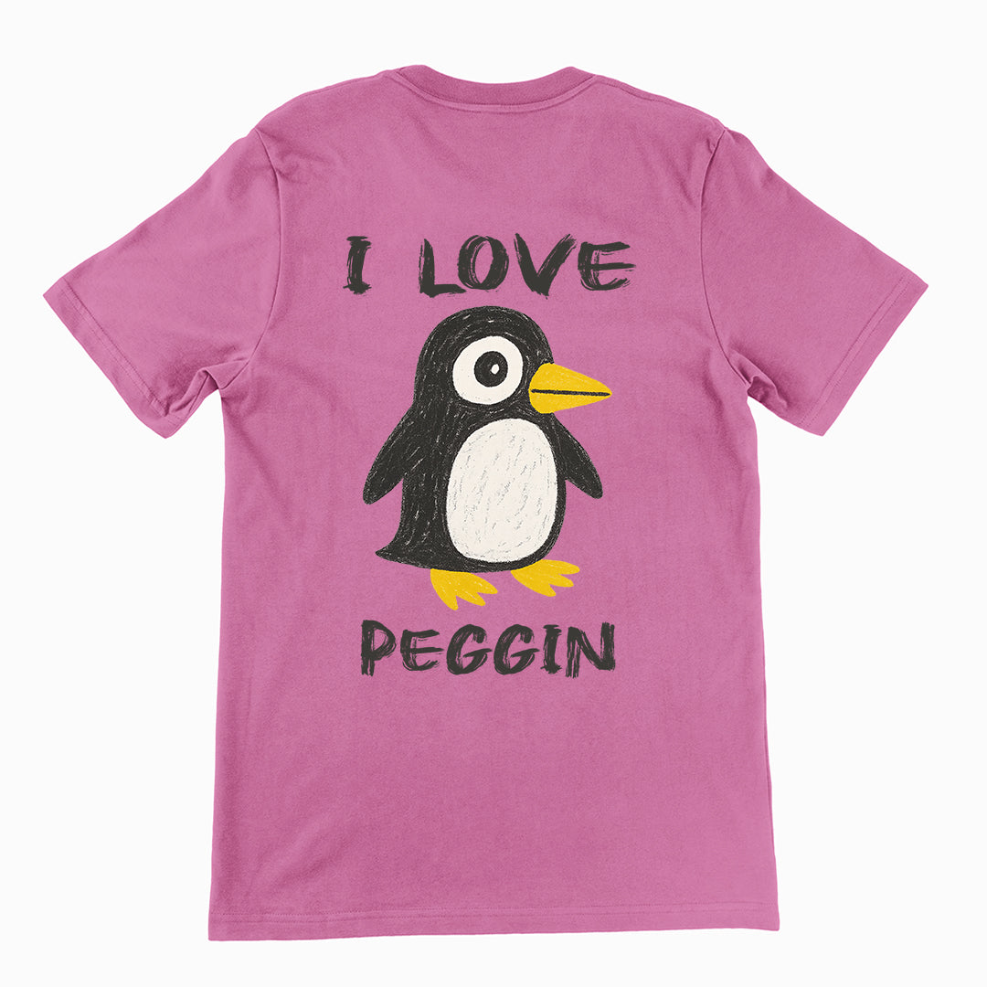 I love Pegging (Penguin) T-Shirt (backprint) Orbital Clothing
