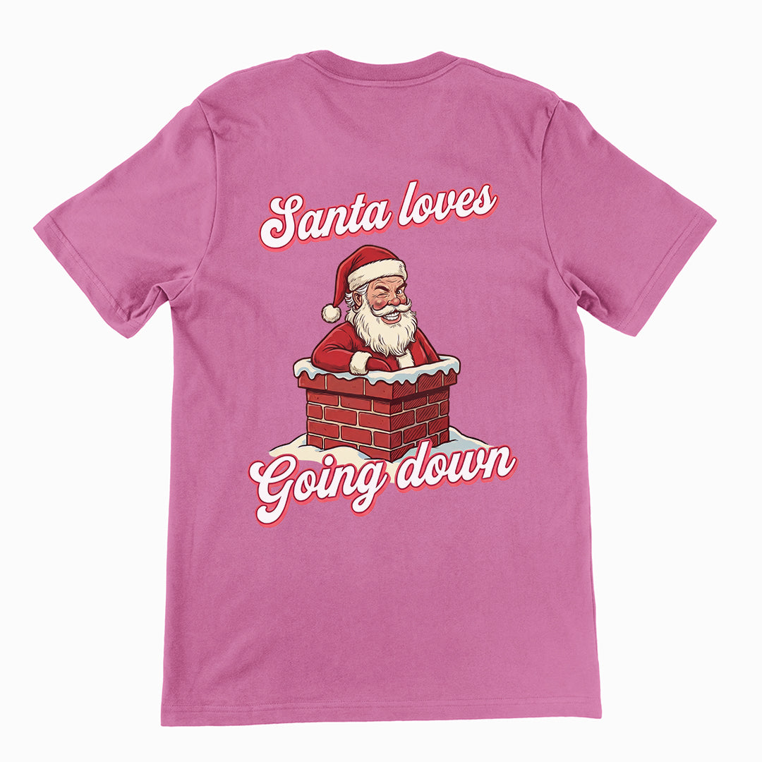 Santa Loves Going Down T-Shirt (backprint) Orbital Clothing