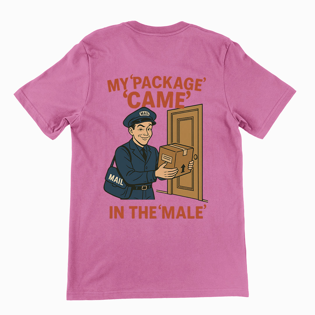 My Package Came in the Male T-Shirt (backprint)