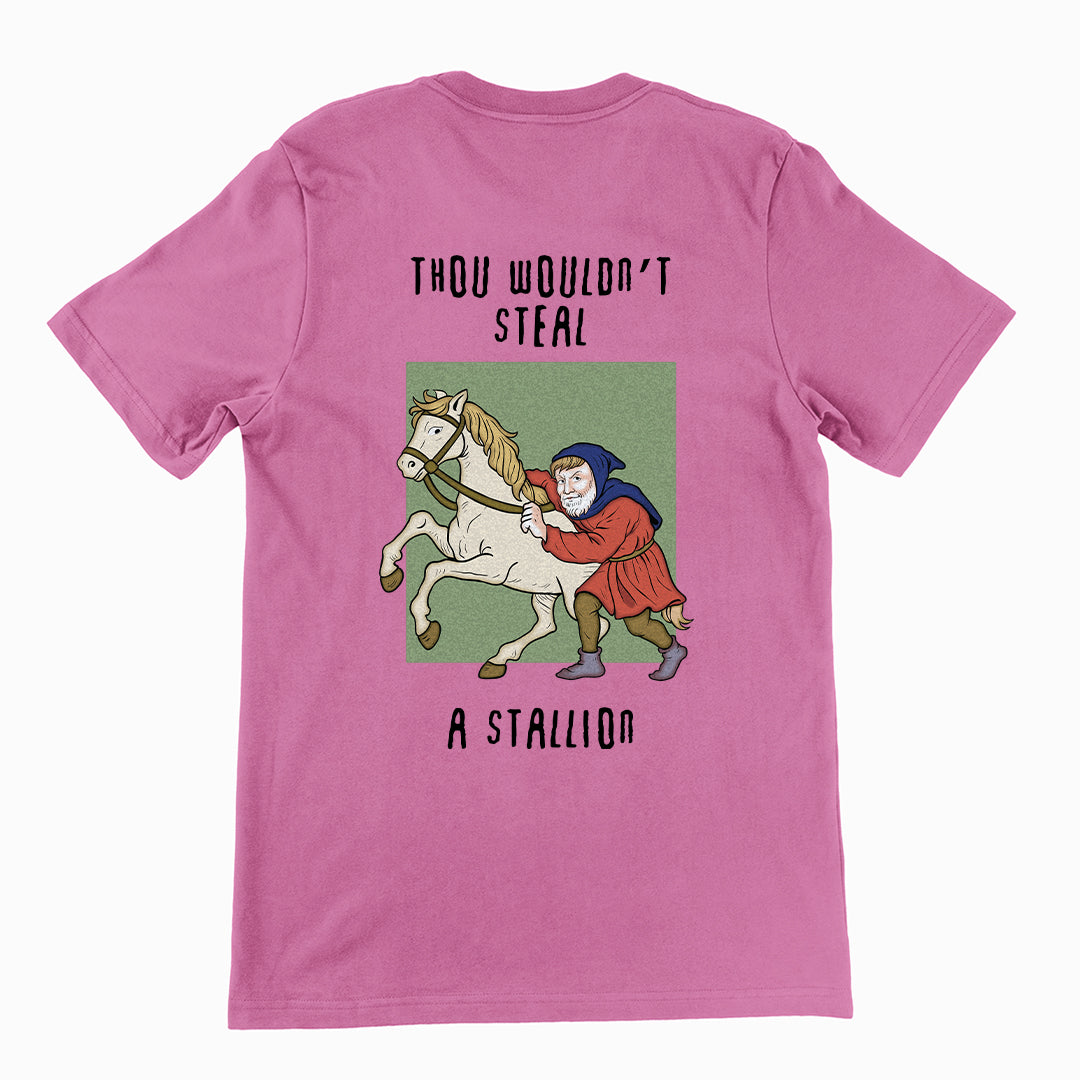 Thou wouldn't steal a stallion T-Shirt (backprint) Orbital Clothing