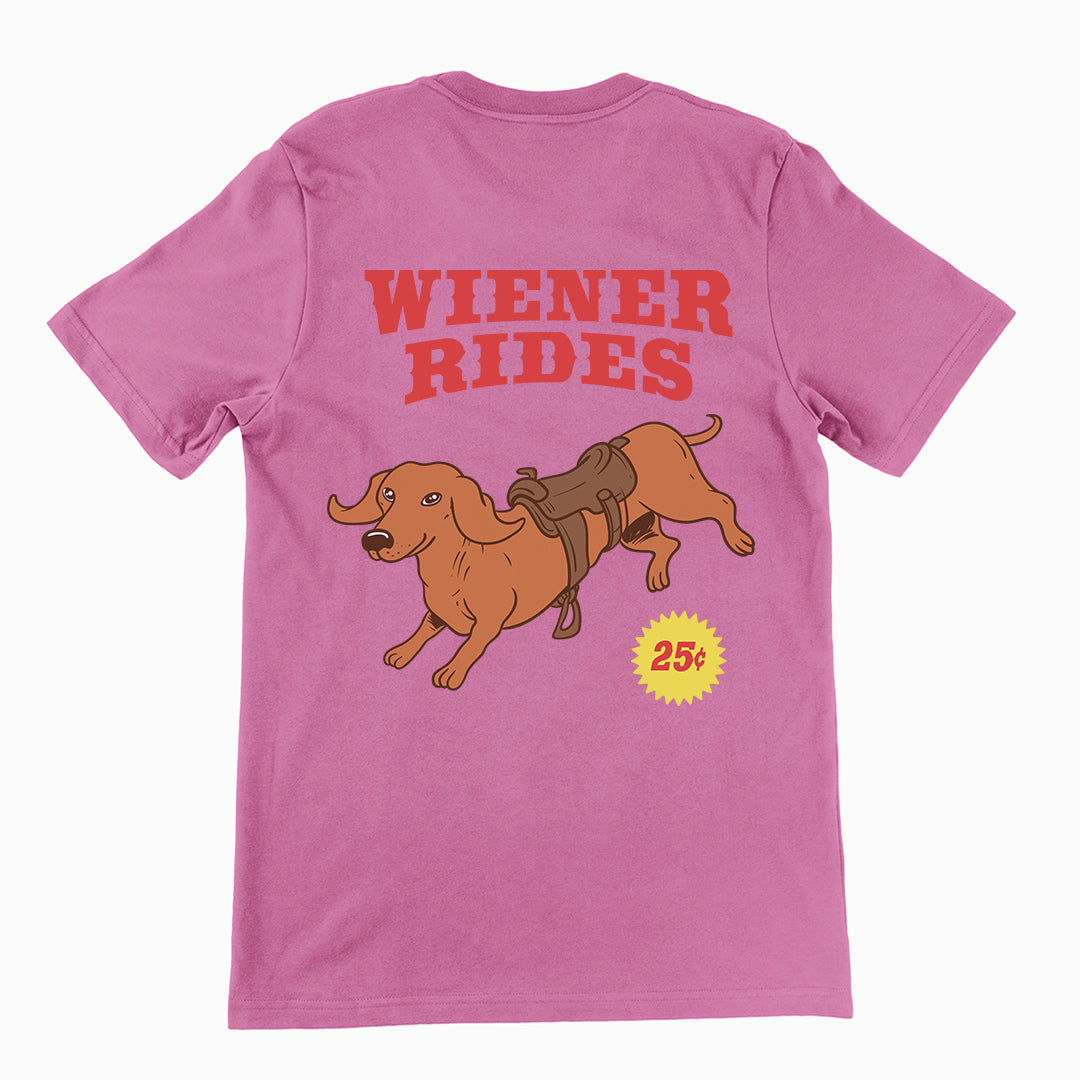 Wiener Rides T-Shirt (backprint) Orbital Clothing