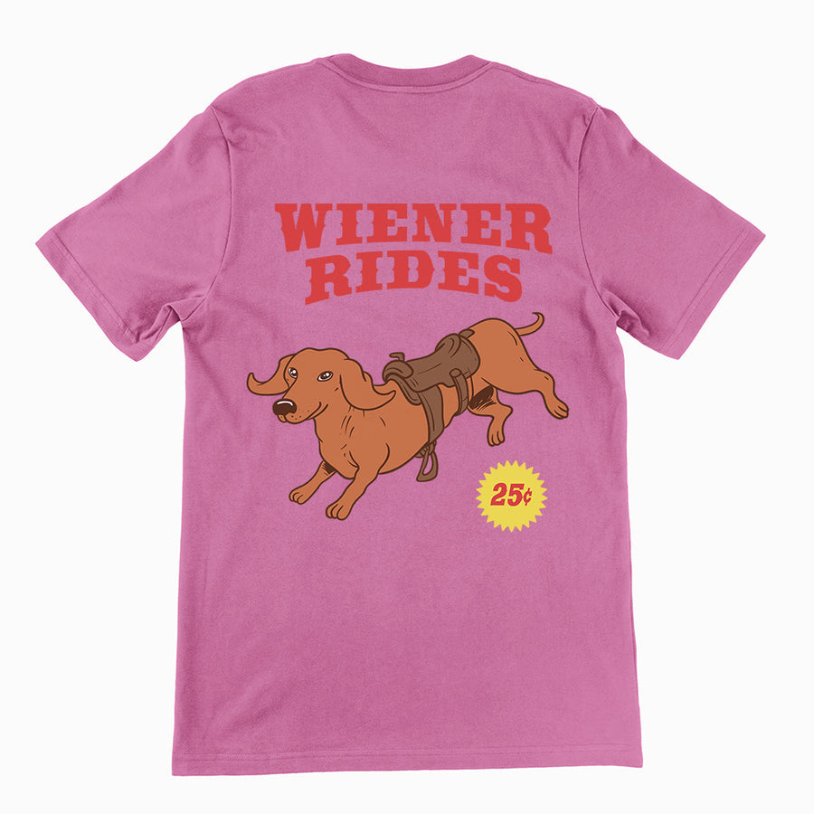 Wiener Rides T-Shirt (backprint) Orbital Clothing