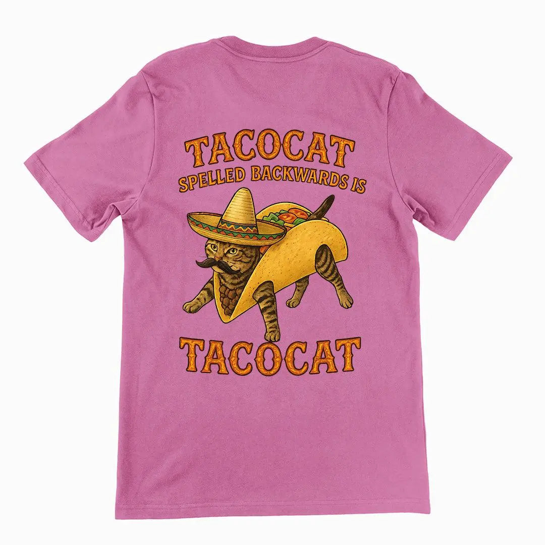 Tacocat spelled backwards is tacocat T-Shirt (backprint) - Orbital Clothing