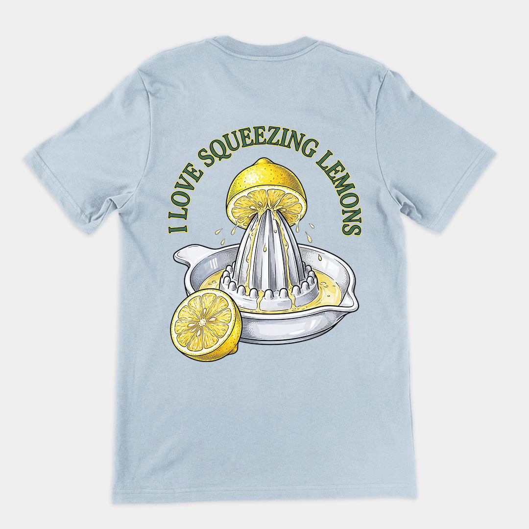 I love squeezing lemons T-Shirt (backprint) Orbital Clothing