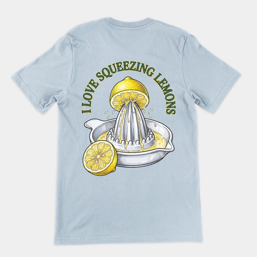 I love squeezing lemons T-Shirt (backprint) Orbital Clothing