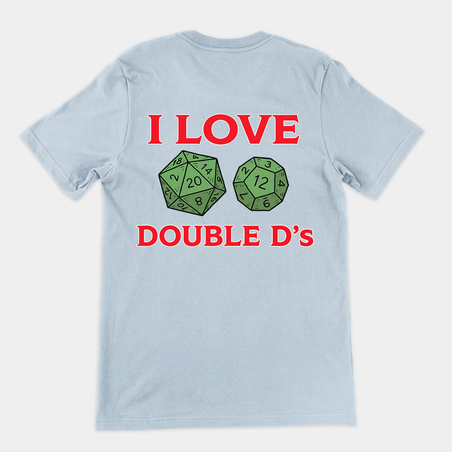 I love Double D's (Dungeon and Dragons) T-Shirt (backprint) Orbital Clothing