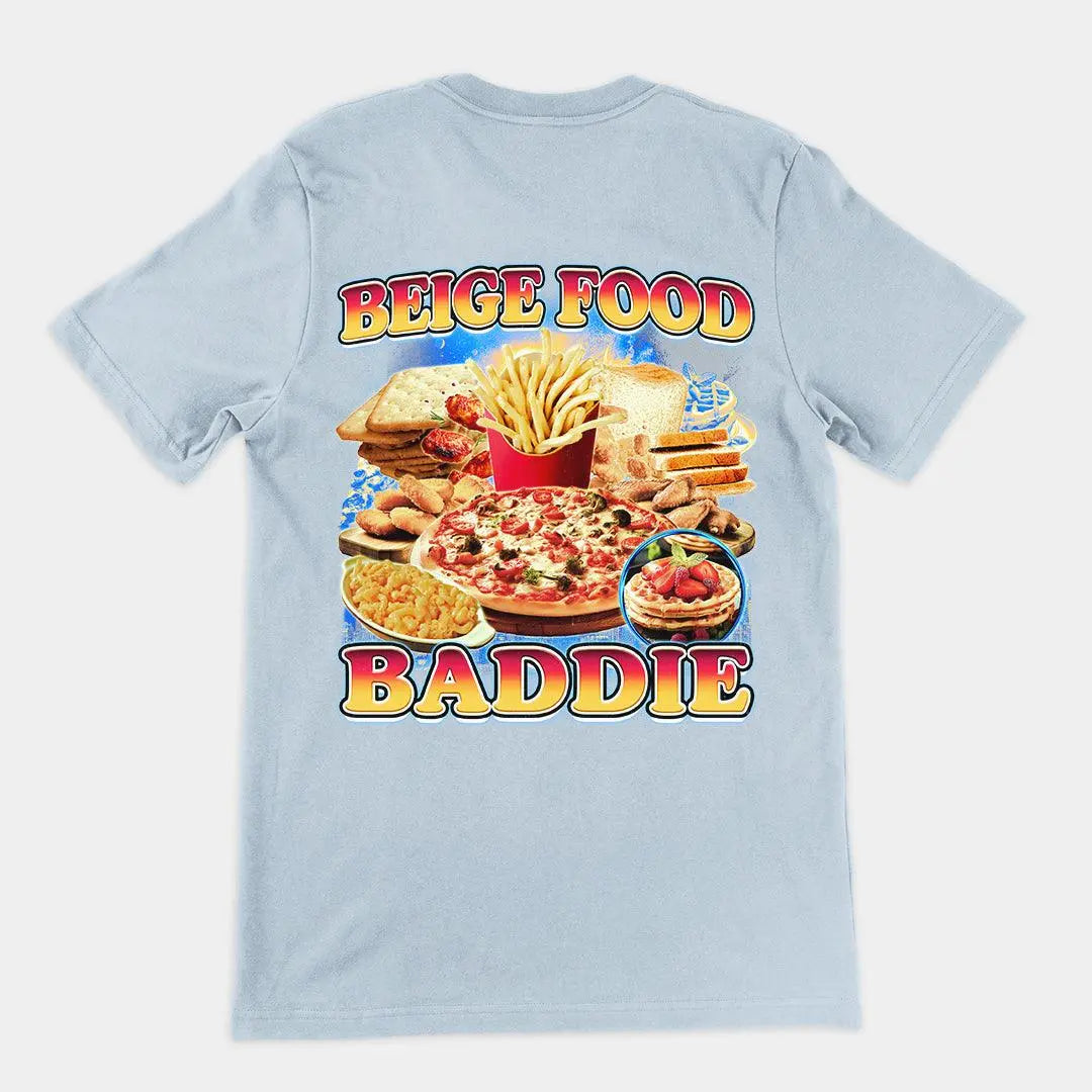 Beige Food Baddie T-Shirt (backprint) - Orbital Clothing