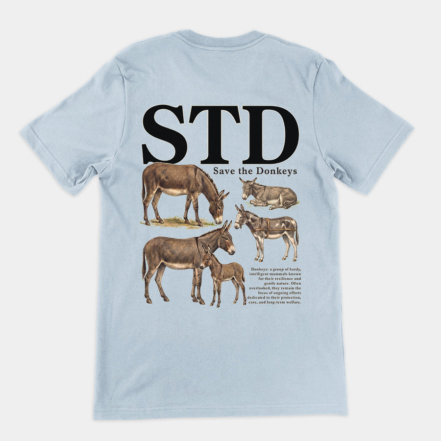 STD (save the donkeys) T-Shirt (backprint) Orbital Clothing