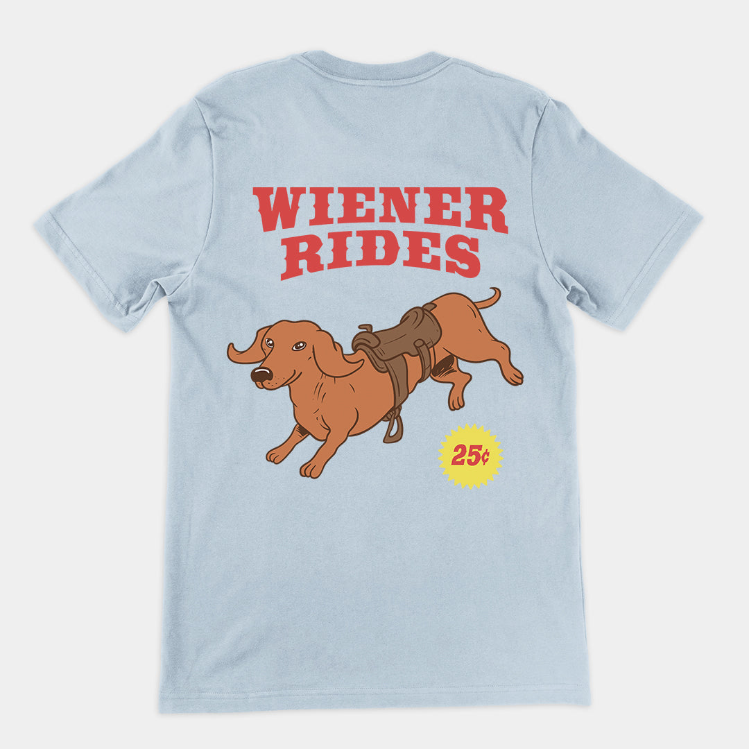 Wiener Rides T-Shirt (backprint) Orbital Clothing