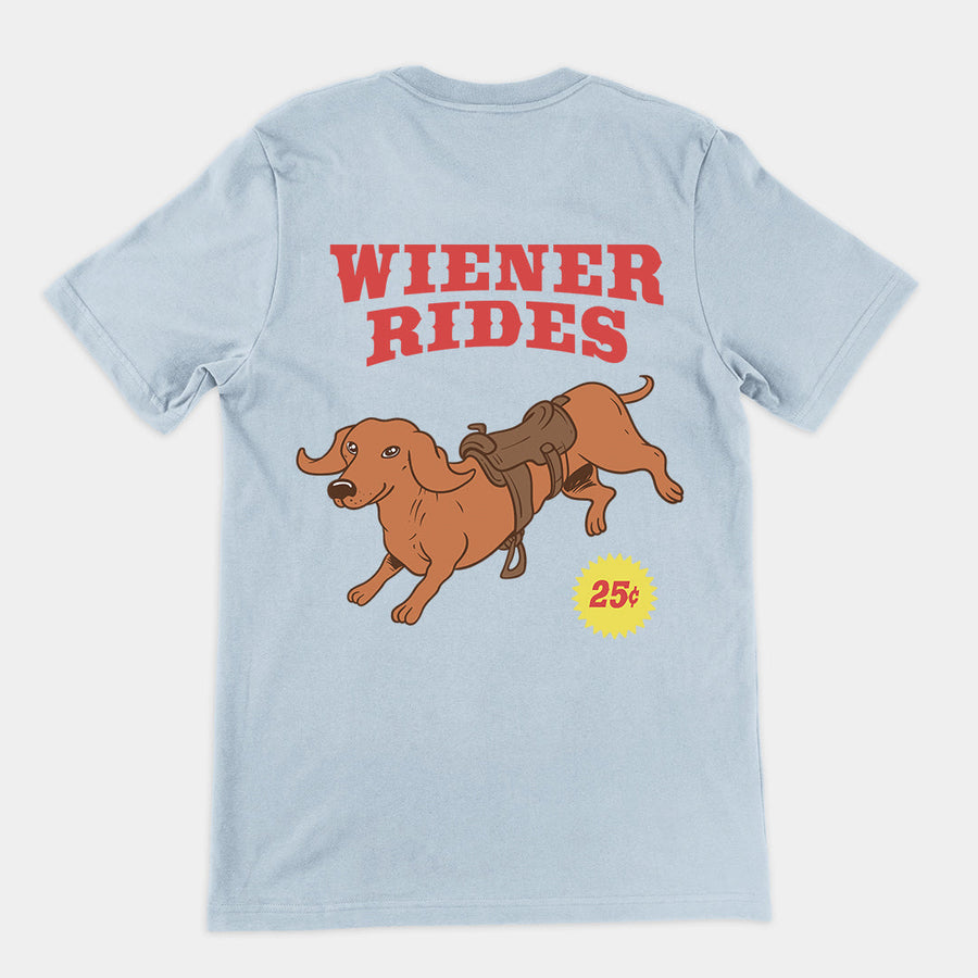 Wiener Rides T-Shirt (backprint) Orbital Clothing