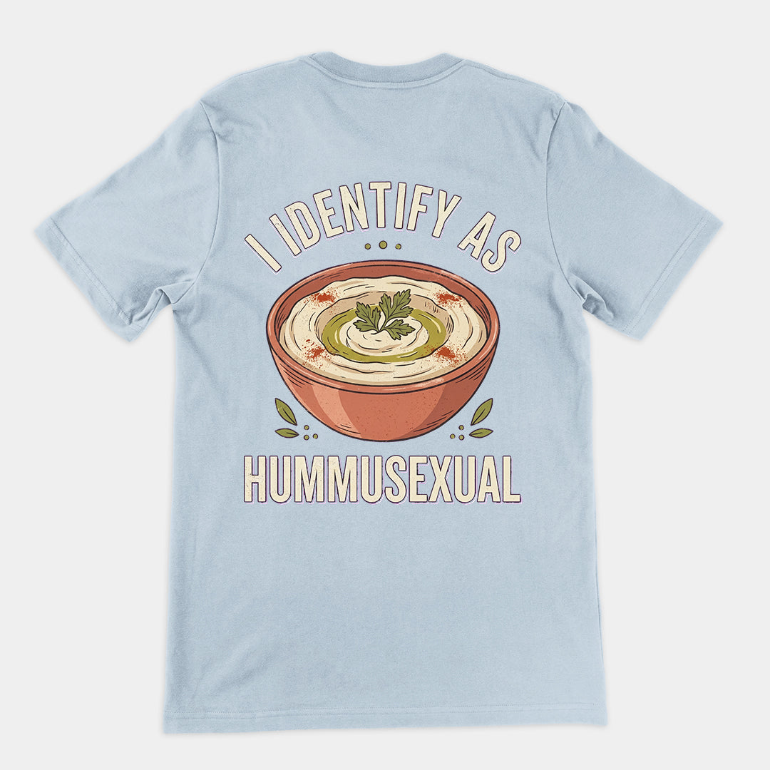 I identify as hummusexual T-Shirt (backprint) Orbital Clothing