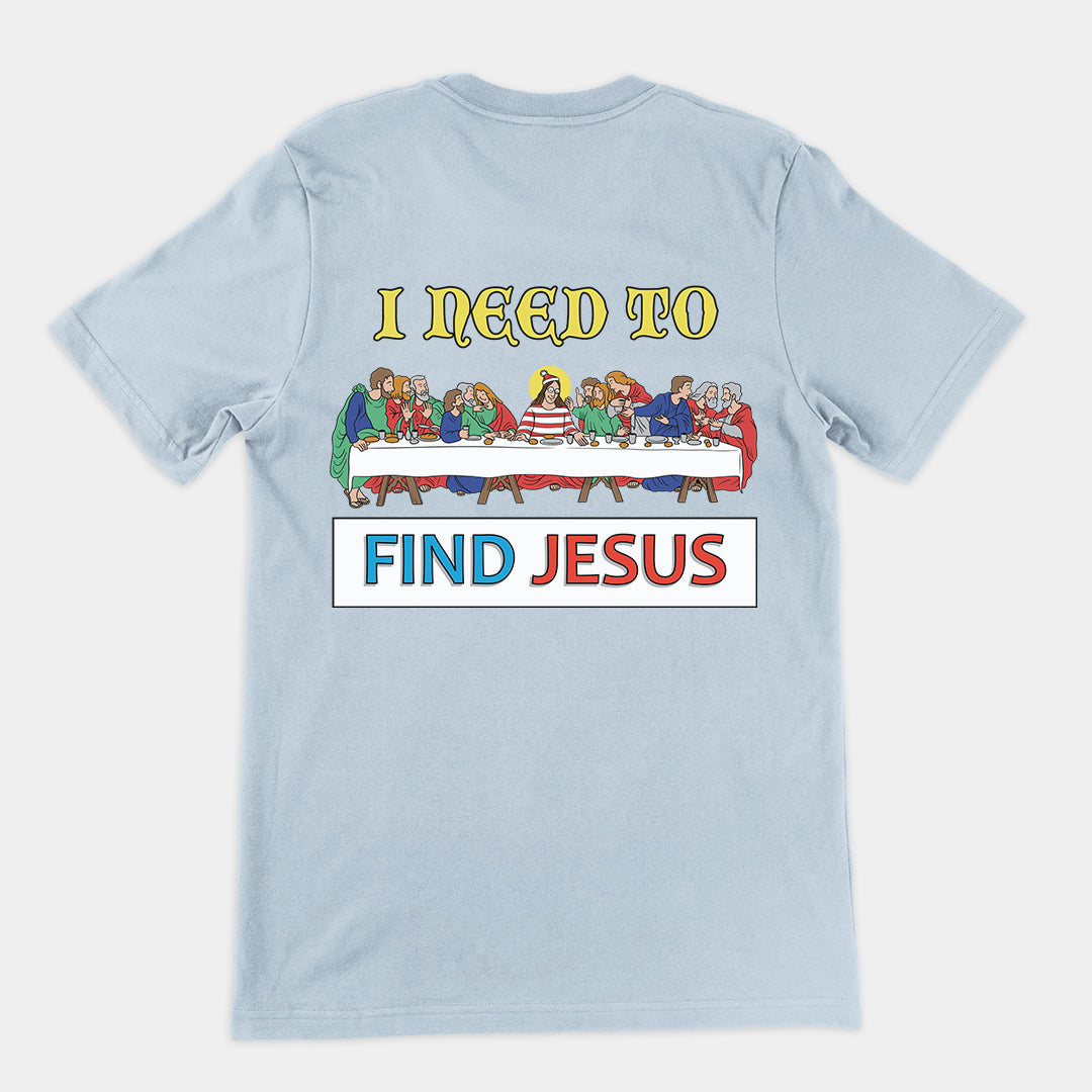 I need to find Jesus (Where's Wally) T-Shirt (backprint) Orbital Clothing