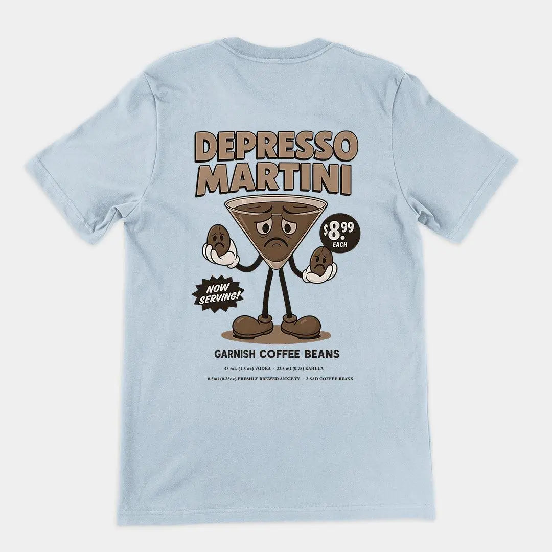 Depresso Martini T-Shirt (backprint) - Orbital Clothing