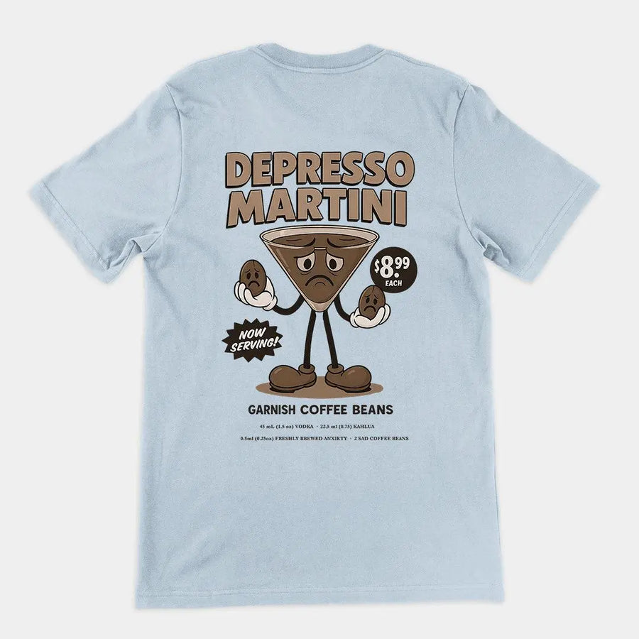 Depresso Martini T-Shirt (backprint) - Orbital Clothing