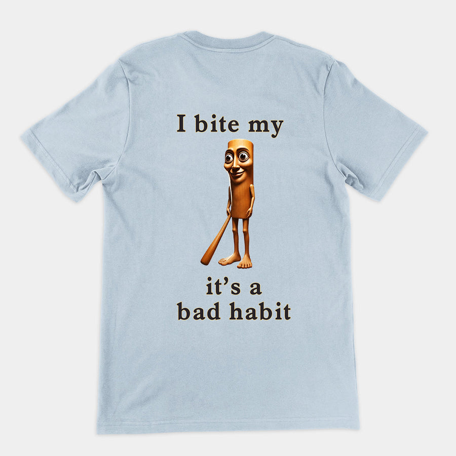 I bit my Tung it's a bad habit T-Shirt (backprint) Orbital Clothing