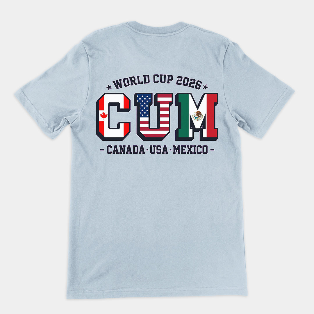 World Cup 2026 CUM (Canada USA Mexico) T-Shirt (backprint) Orbital Clothing